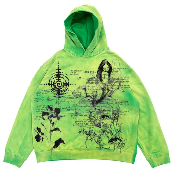 Tops - Women's Green Hoodie Sweatshirt